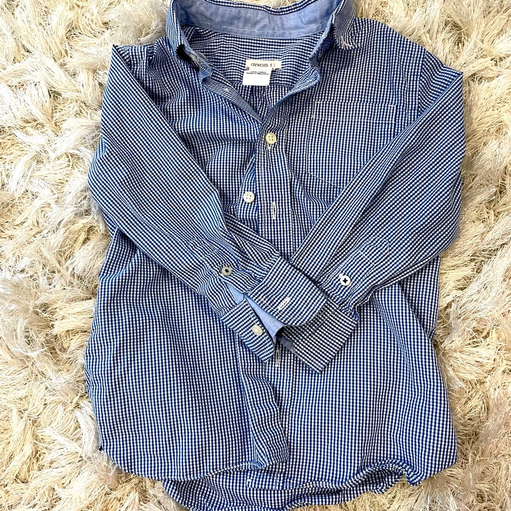 J Crew (Crewcuts) Button Down Shirt. Gingham.  3T